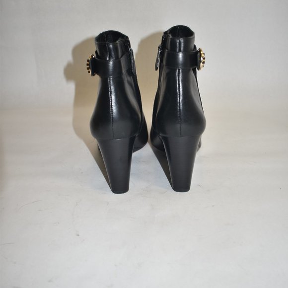 Tory Burch Sophia Wedge Heel Bootie Black Size 11 - Picture 7 of 10